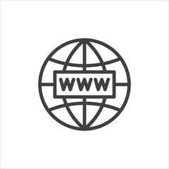 Fototapeta na wymiar Web icon. Global network icon. Website vector icon. Site flat sign design. Www symbol pictogram. Www icon. UX UI icon
