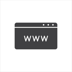 Web icon. Global network icon. Website vector icon. Site flat sign design. Www symbol pictogram. Www icon. UX UI icon