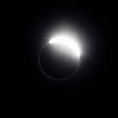 Sun crescent at the end of a total solar eclipse
