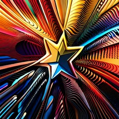 a pattern of stars and irregular polygons in different sizes shapes and colors arranged in a specific pattern or randomly in 8k resolution Web banner