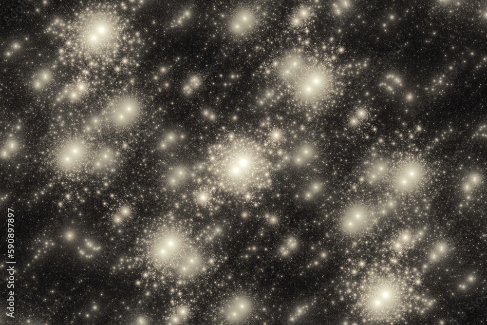 Aufkleber yellow pattern of crooked strokes on a black background. abstract fractal 3d rendering