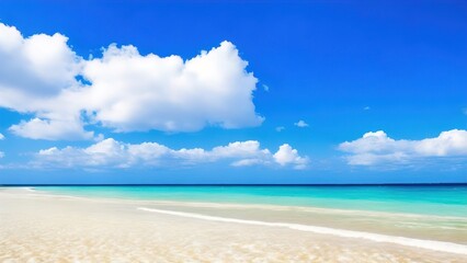 Fototapeta na wymiar beach with blue sky
