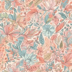 Boho-inspired floral seamless pattern, featuring exotic and intricate designs that add a touch of wanderlust to your designs. generative ai.