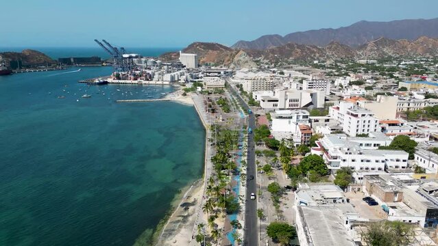 aerial view of santa marta in colombia