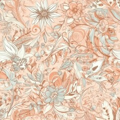 Obraz premium Ethereal and dreamy floral seamless pattern, with a soft and romantic feel that's perfect for adding a touch of whimsy to your designs.