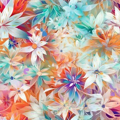Obraz premium Vibrant and colorful floral seamless pattern, perfect for adding a touch of liveliness to any design project.