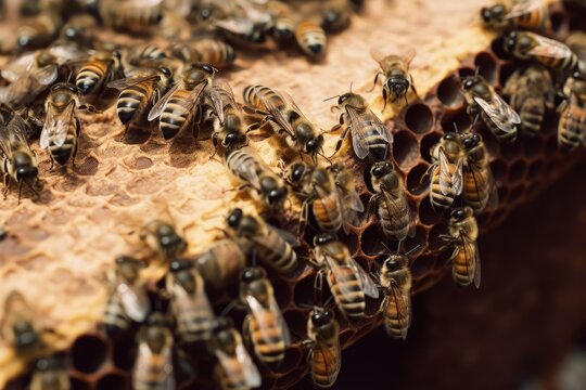 House honey bee. Generate Ai