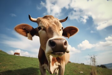 Fototapeta na wymiar photo of cow grazing