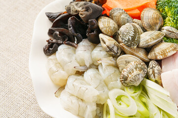 Special Chinese fast food three delicacies risotto