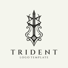 Trident logo design vector illustration