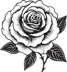 Rose silhouette vector illustration , SVG
