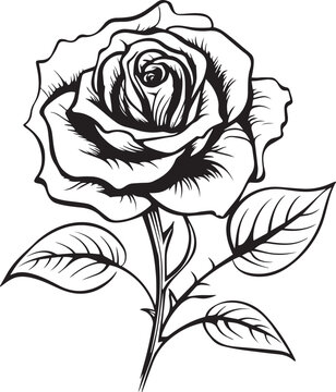 Rose silhouette vector illustration , SVG
