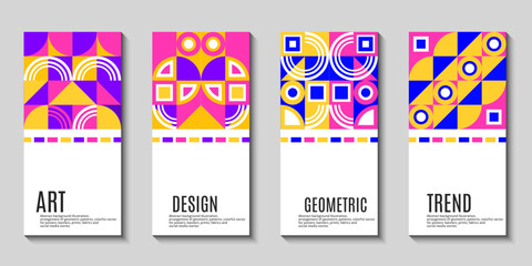 set of template Geometric  background
