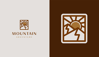 Mountain travel emblems. Camping outdoor adventure emblems, badges and logo patches. Mountain tourism, hiking. Universal creative premium symbol. Vector illustration