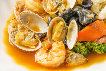 Special Chinese fast food three delicacies risotto