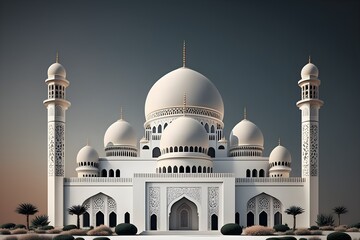 Fototapeta na wymiar Beautiful Architecture Mosque Design. Created with Generative AI technology