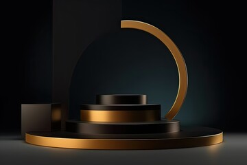 Realistic podium in 3d rendering Generative Ai