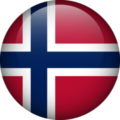Fototapeta premium Norway flag button. Emblem of Norway. Vector flag, symbol. Colors and proportion correctly.
