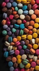 Fototapeta na wymiar Colorful Macarons Generative AI