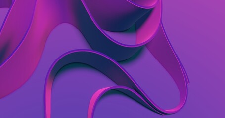 Abstract purple background curved pattern 3d render