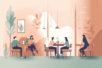 coffee talk background, meeting, wallpaper, illustration, coffee time