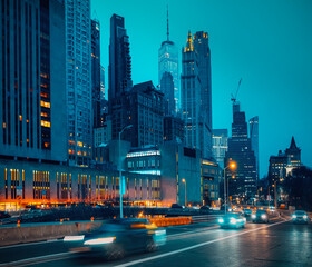 Obraz premium New York city skyline at night