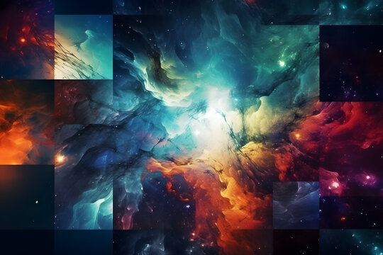 A Modern Collage of the Cosmos. Generative AI © PIRMYN
