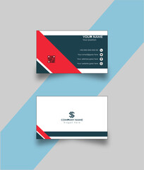 Red and black corporate business card,Geometric business card,Simple clean layout design.