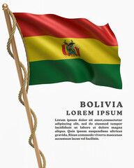 White Backround Flag Of  BOLIVIA