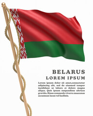 White Backround Flag Of  BELARUS