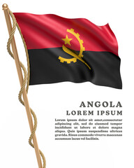 White Backround Flag Of  ANGOLA