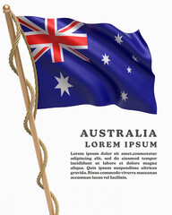 White Backround Flag Of  AUSTRALIA