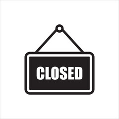 Closed vector icon. Closed flat sign design. Closed symbol pictogram. Illustration of nameplate vector icon. UX UI icon