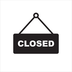 Closed vector icon. Closed flat sign design. Closed symbol pictogram. Illustration of nameplate vector icon. UX UI icon