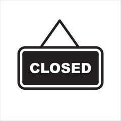 Closed vector icon. Closed flat sign design. Closed symbol pictogram. Illustration of nameplate vector icon. UX UI icon