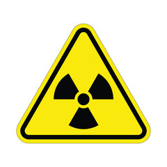 radiation logo in yellow triangle warning sign