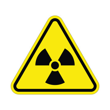 radiation logo in yellow triangle warning sign
