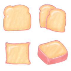 Bread toast illustration isolated