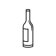 Wine bottle vector icon. Alcohol icon. Alhocol flat sign design. Wine and glass symbol pictogram. UX UI icon
