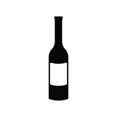 Wine bottle vector icon. Alcohol icon. Alhocol flat sign design. Wine and glass symbol pictogram. UX UI icon