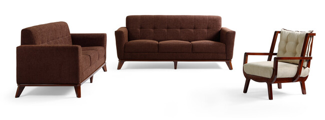 Modern furniture set isolated  on white background