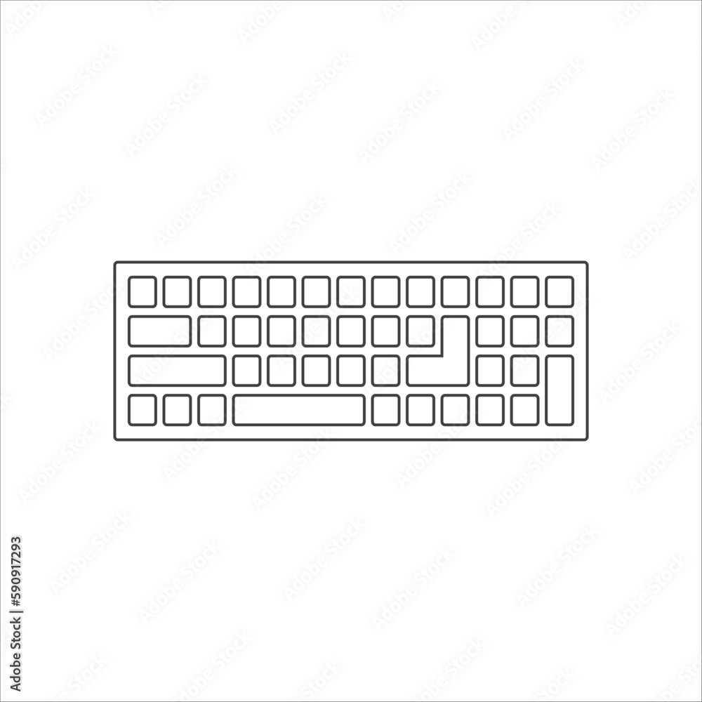 Poster keyboard vector icon. keyboard linear flat sign design. keypad symbol pictogram. ux ui icon