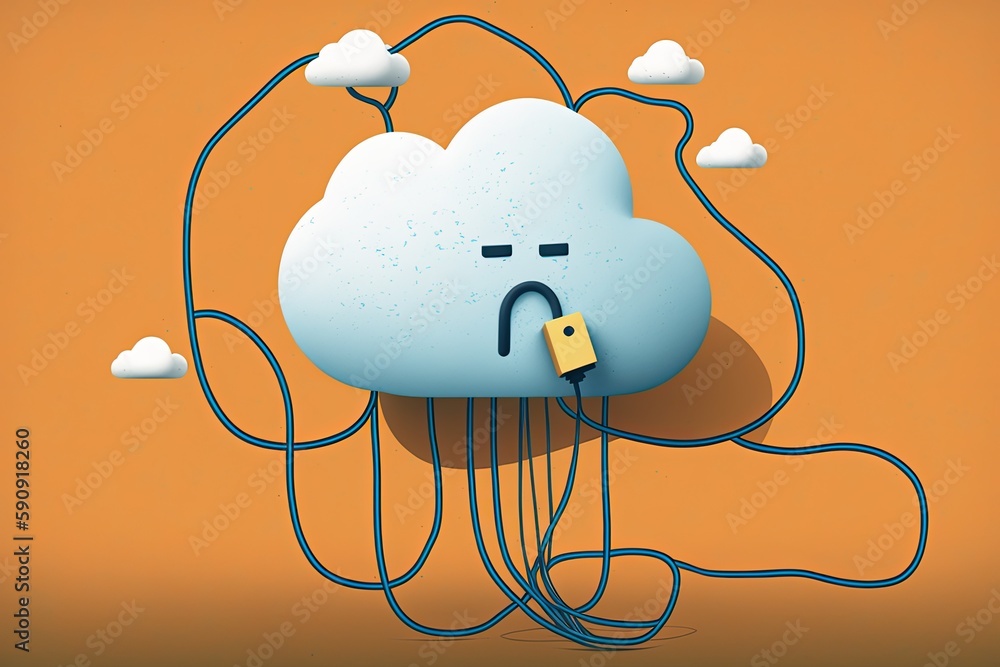 Aufkleber locked cloud symbolizing data security and privacy. generative ai