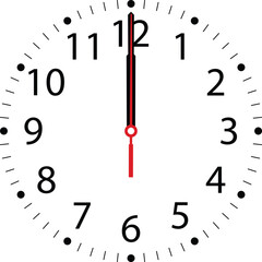 Twelve clock vector