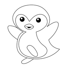 Vector penguin coloring pages for kids