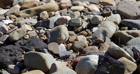 Heavy rocks on a beach