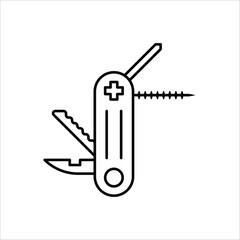 Swiss knife vector icon. Swiss knife flat sign design. Swiss knife symbol pictogram. UX UI icon