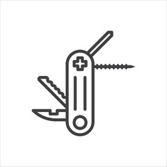 Swiss knife vector icon. Swiss knife flat sign design. Swiss knife symbol pictogram. UX UI icon