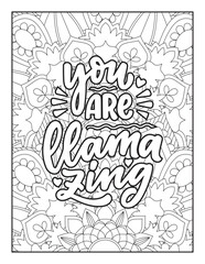 motivational quotes coloring pages design .inspirational words coloring book pages design. Hand drawn with inspiration word. Coloring for adult and kids. Vector Illustration. Positive quotes coloring 