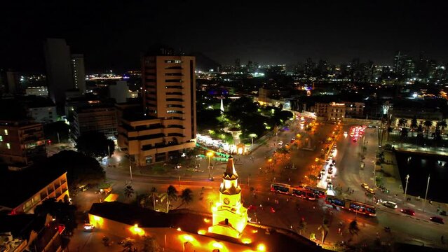 Paisajes, playas, sitios tur&iacute;sticos, torre del reloj, fuertes, murallas de la ciudad de Cartagena, ubicada en Colombia, pais latinoamericano.